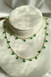 Rising Star Emerald Station Necklace