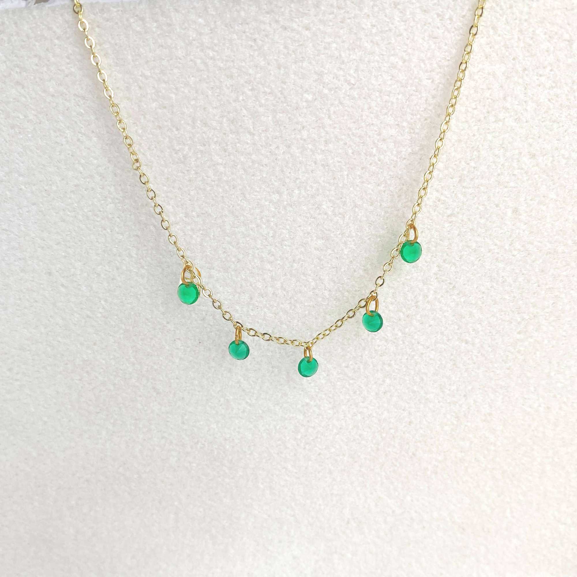 Rising Star 5 Emerald Dangle Necklace