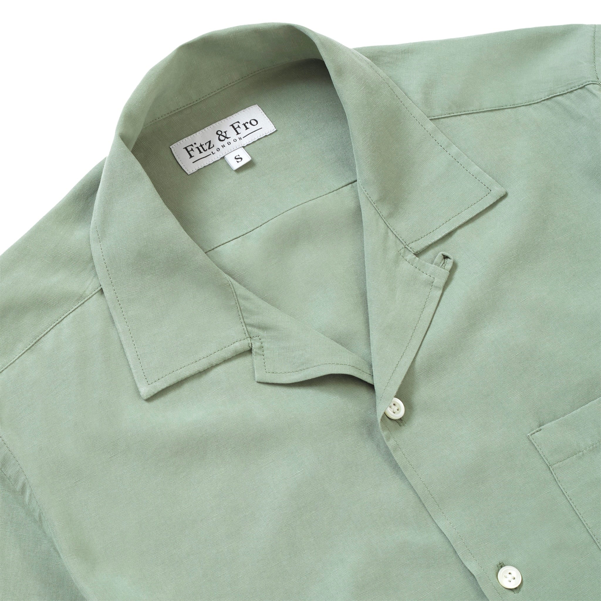 Tencel/Linen Cuban Collar Shirt - Sage Green