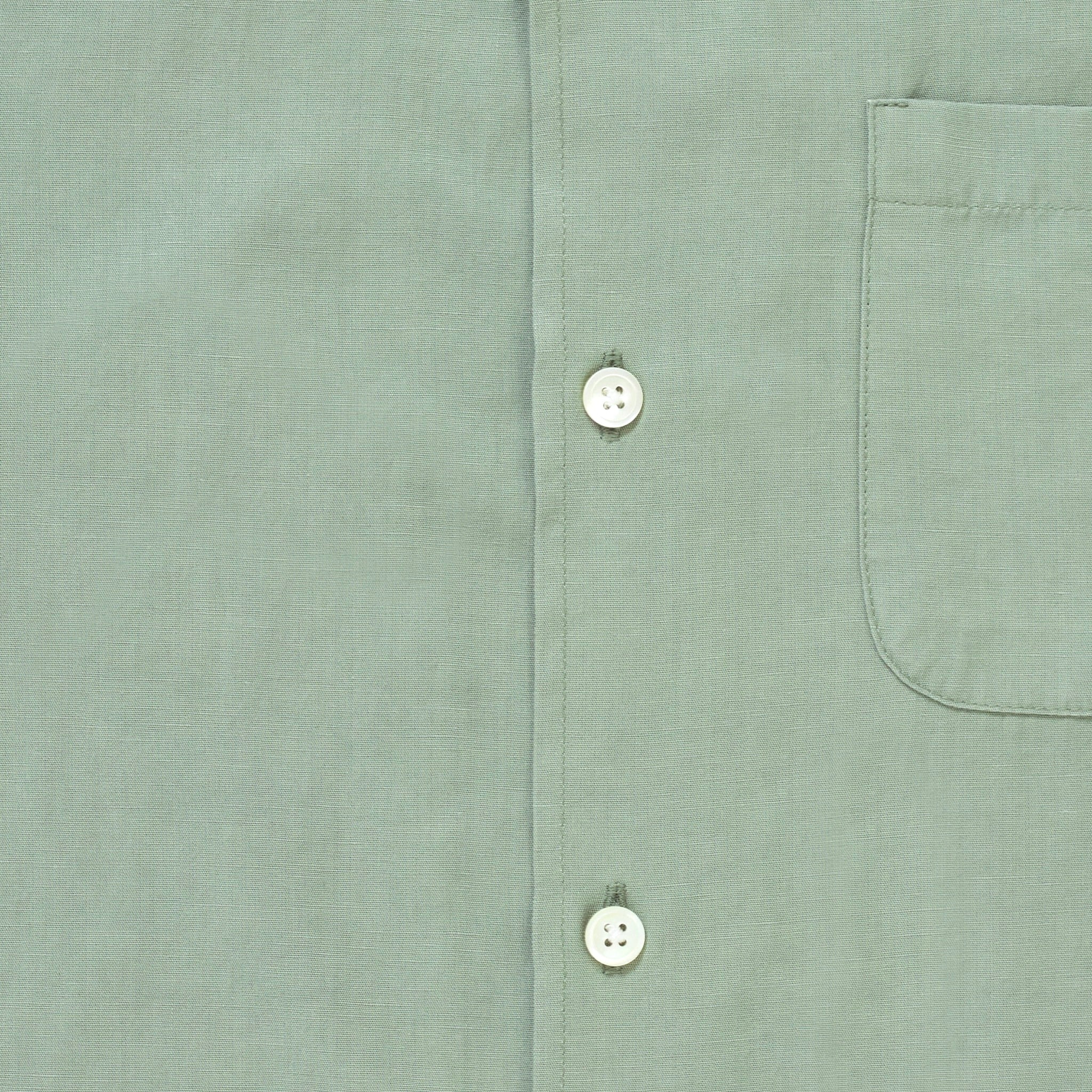 Tencel/Linen Cuban Collar Shirt - Sage Green