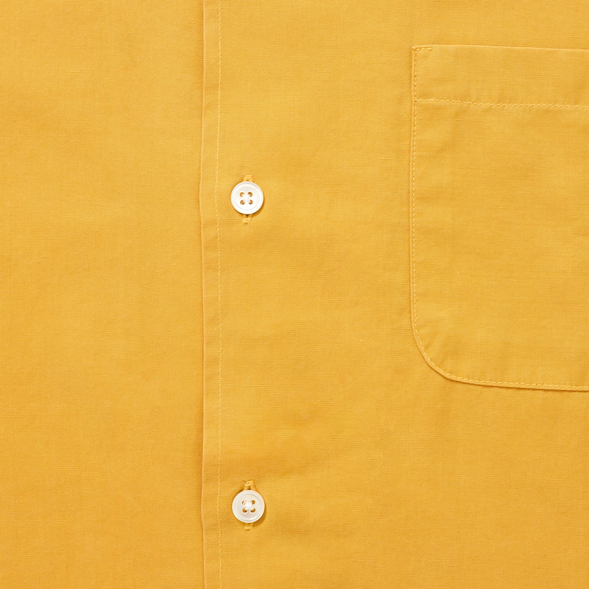 Tencel/Linen Cuban Collar Shirt - Burnt Yellow