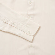Tencel/Linen Collarless Shirt - Ecru