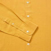 Tencel/Linen Collarless Shirt - Burnt Yellow