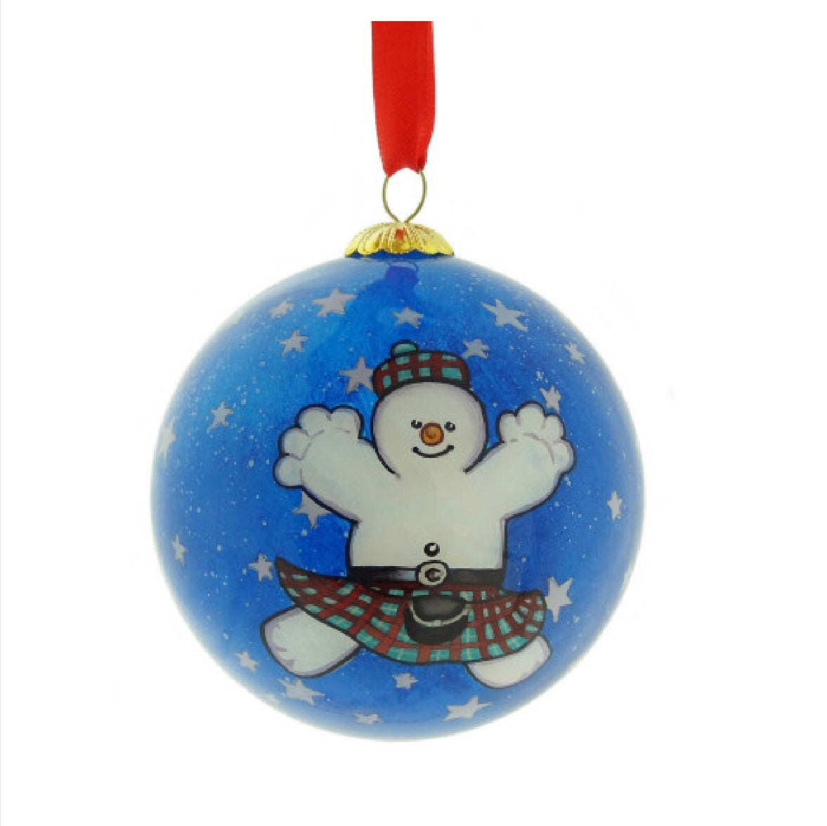 Scottish Snowman Christmas Tree Bauble