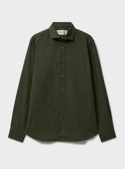 Recycled Italian Flannel Green Cut Away Shirt