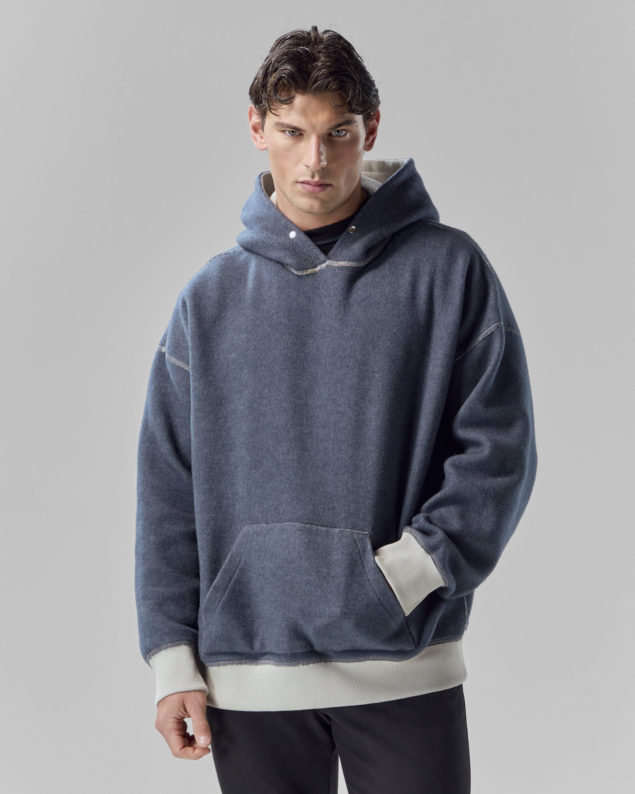 Reversible Hoodie | Pebble / Charcoal