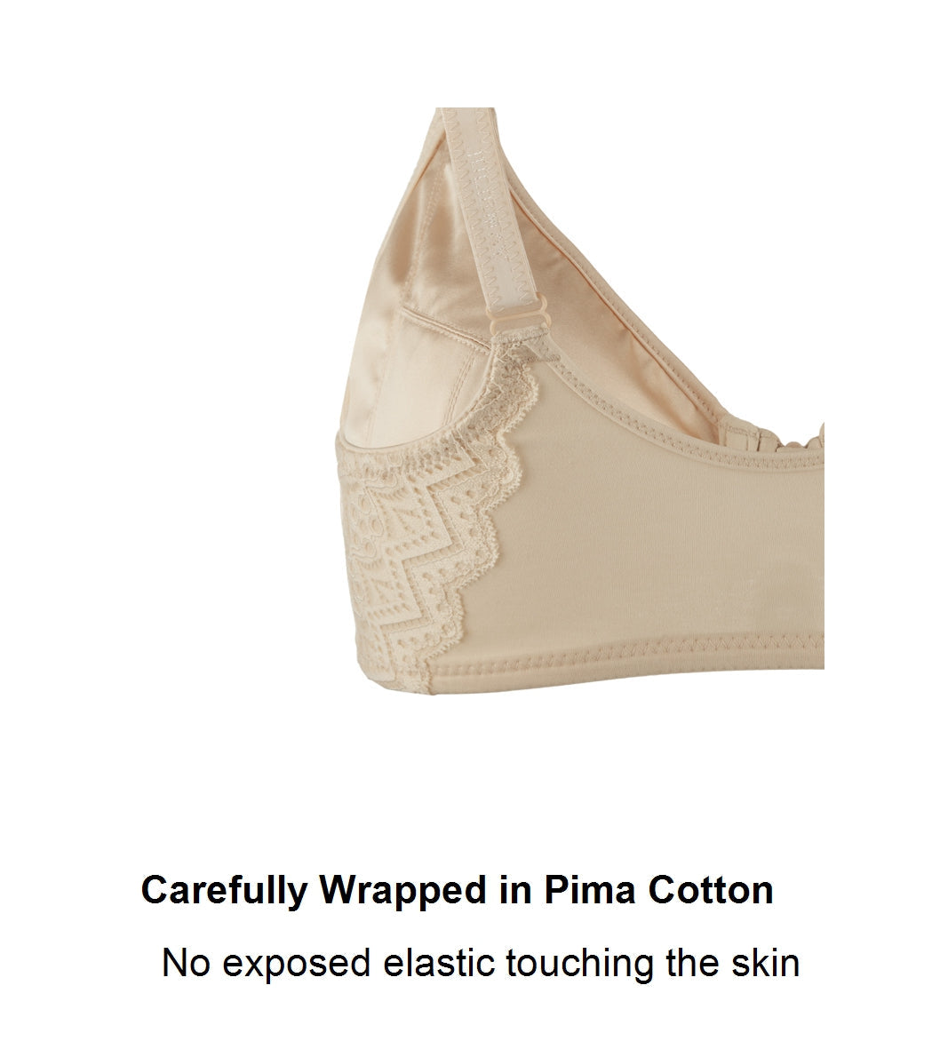 Grace - Silk & Organic Cotton Full Cup Front Zip Wired Bra