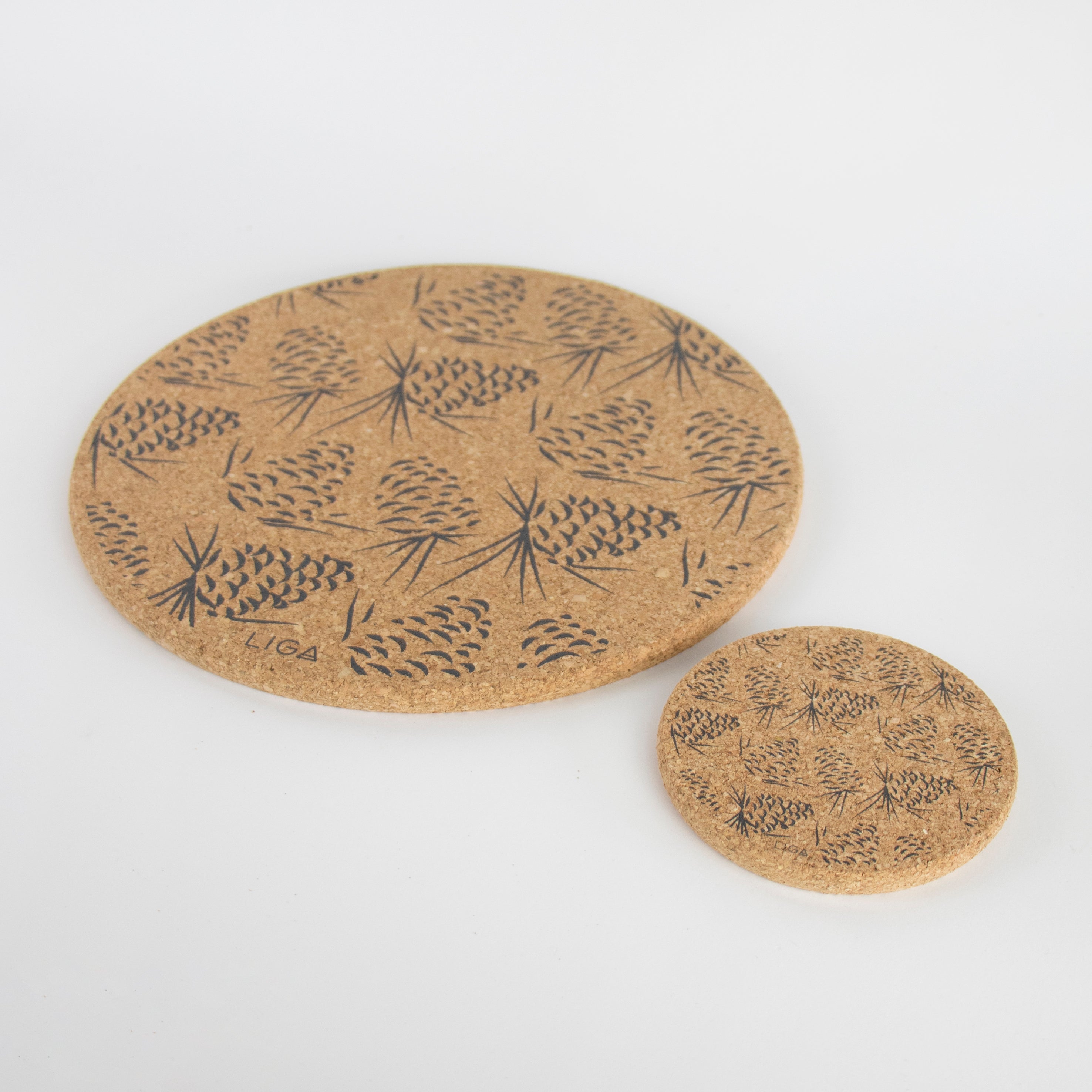 Cork Mats | Pinecones | Grey