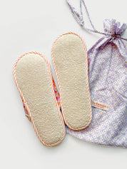 Block Print House Slippers, Lilac