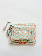 Floribunda Zip Pouch, Duck Egg