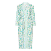 Hand Block Printed Kimono Robe - Apple Green