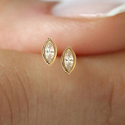 Sirius Marquis Cut Diamond Stud Earrings