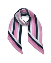 Henley Silk Stripe Neck Scarf Pink