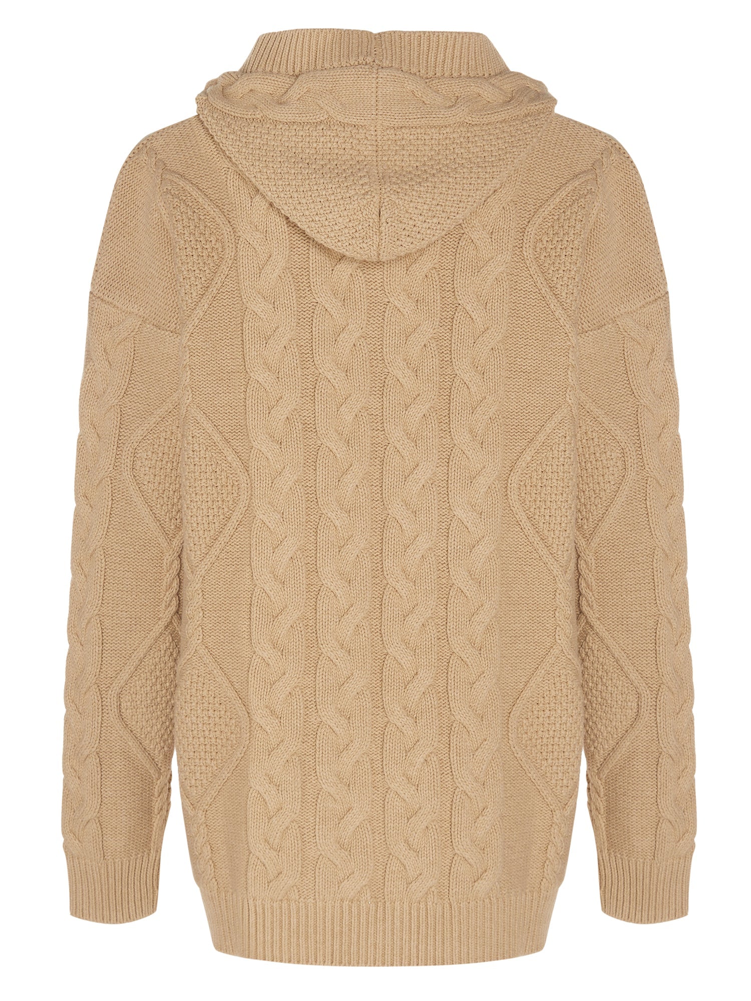 Hooded Button Up Knitted Cardigan Generous APE