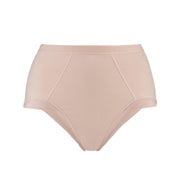 Marrow-High Waisted Silk & Organic Cotton Full Brief in Pink Champagne