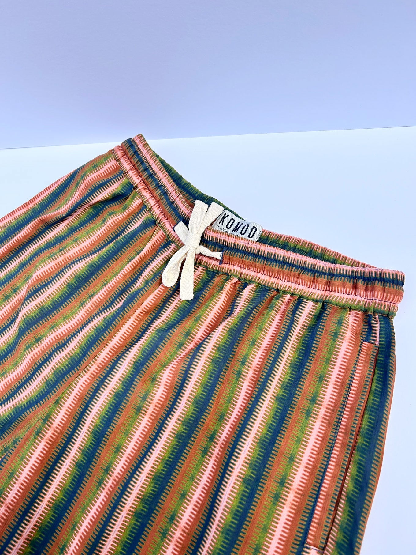 LEAH - Organic Cotton Shorts Green Stripe
