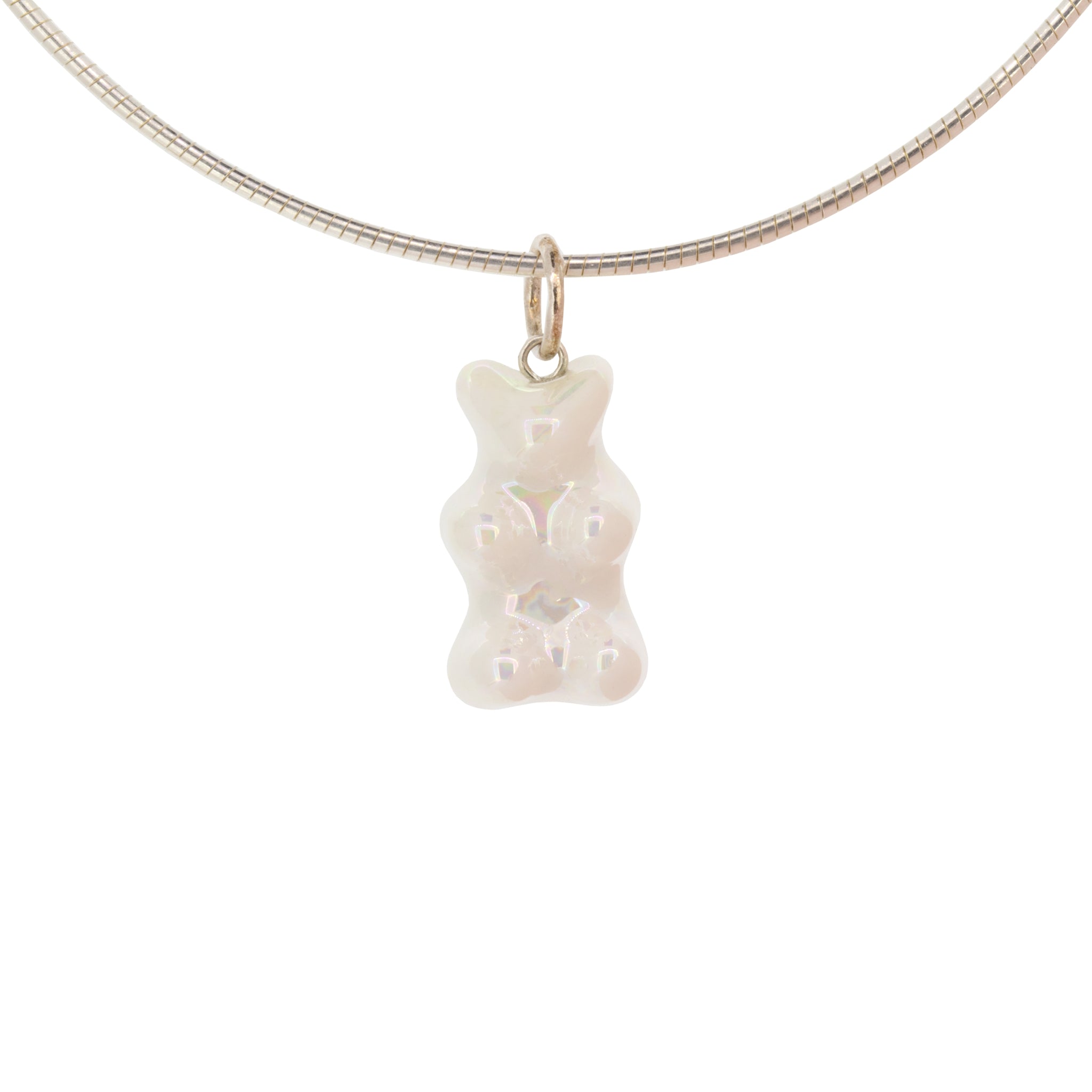 Pearl White Gummy Bear Statement Necklace