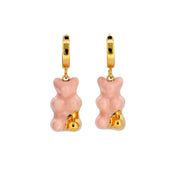 Pink Gummy Bear Hoop Earrings