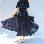 Vivian Skirt in Midnight Stripe