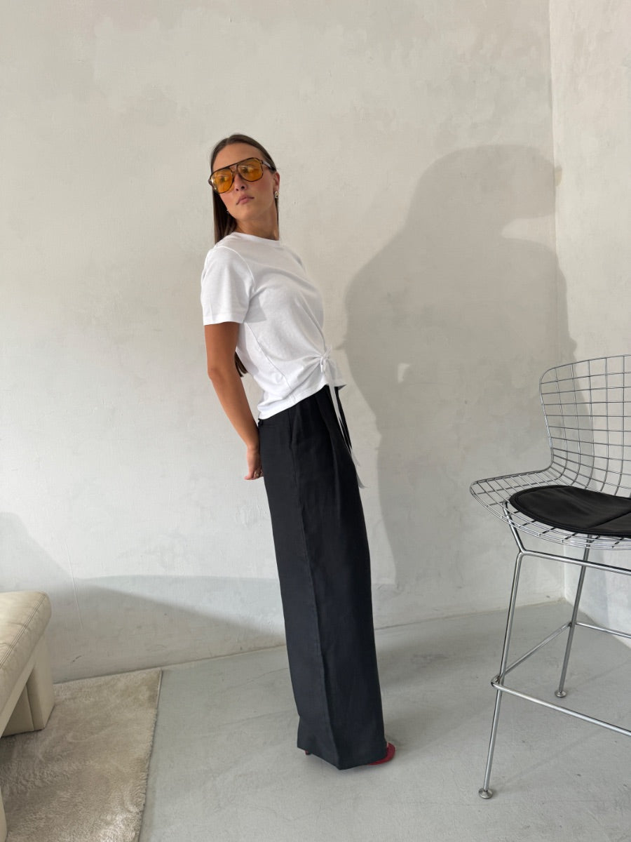 Celeste Linen Trousers in Black