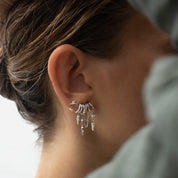 Palma Spike Charm Earring - Silver