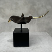 Manta Ray in bronze with Golden accents, Small