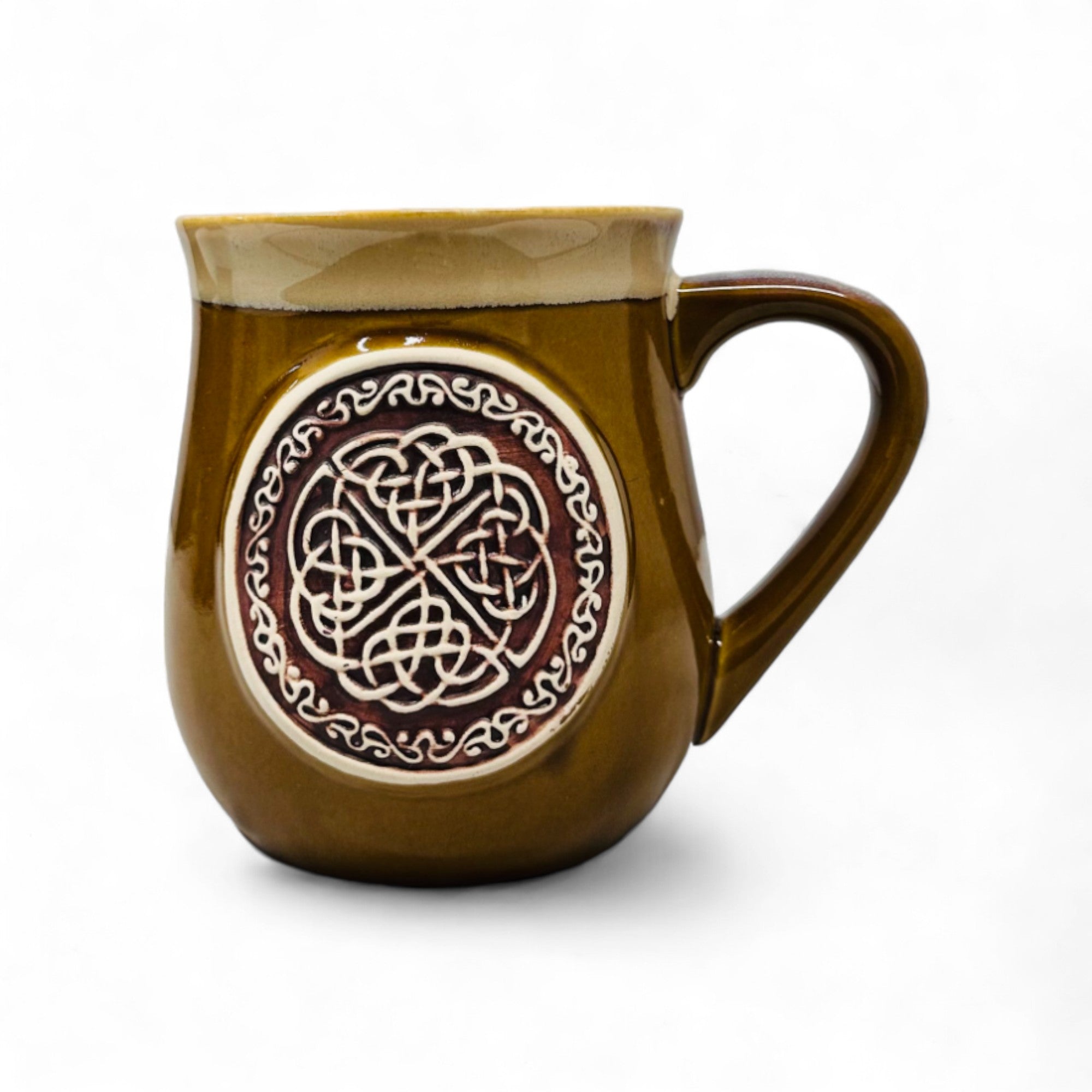 Scottish Stoneware Mug - Celtic Circle - Yellow
