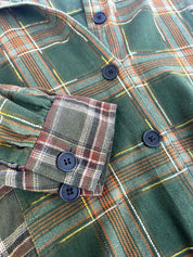 AXEL Flannel Patchwork Check Shirt - Green