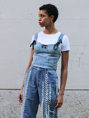 Upcycled Denim Deconstructed Corset