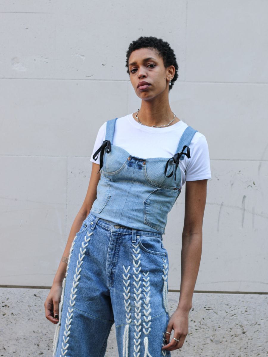 Upcycled Denim Deconstructed Corset