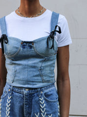 Upcycled Denim Deconstructed Corset