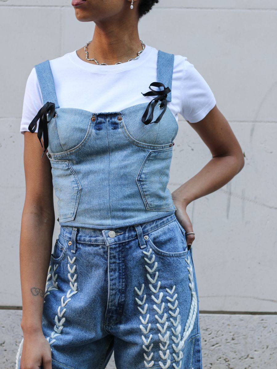 Upcycled Denim Deconstructed Corset