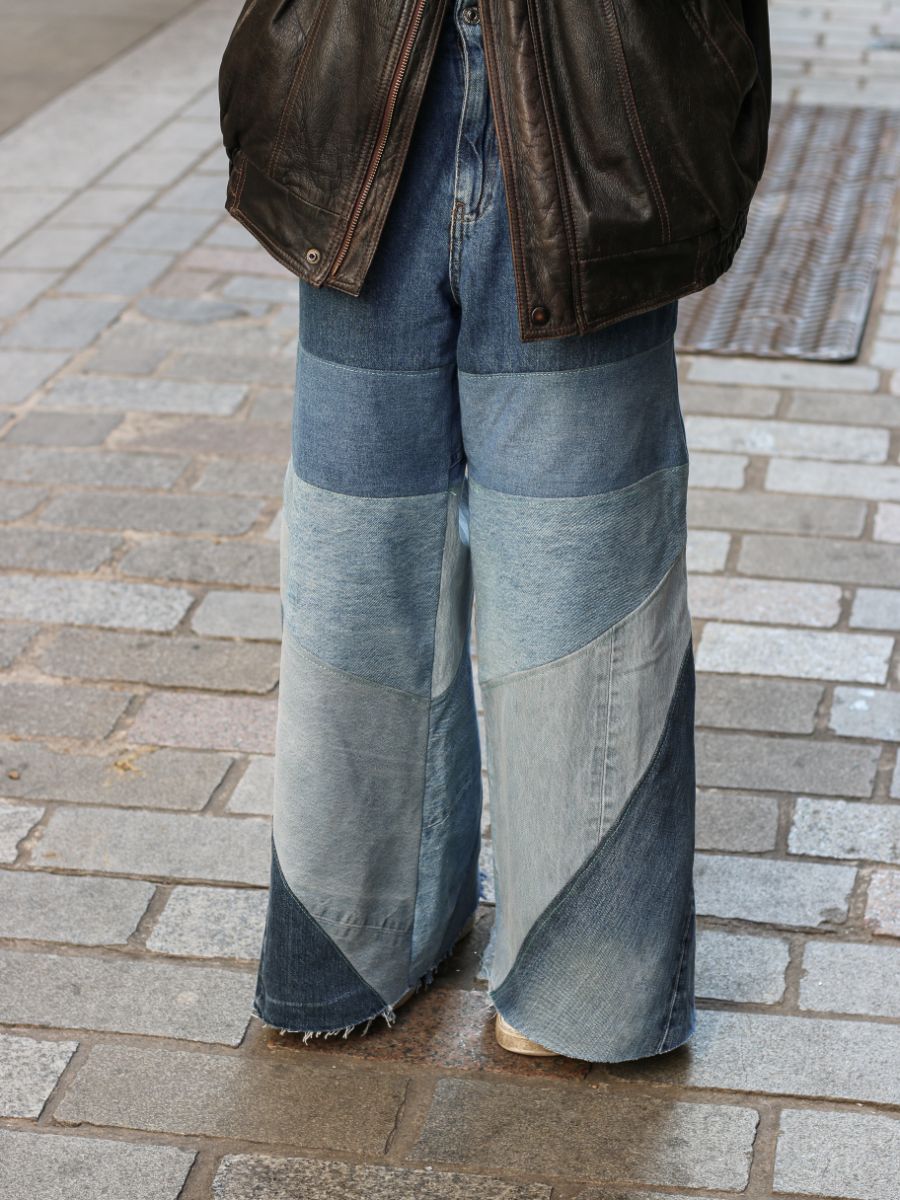 High Waisted Upcycled Oversized Flare Jeans