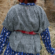 Marina Top in Black and White Wavy Stripe