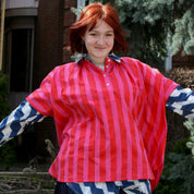 Marina Top in Pink Red Cabana Stripe