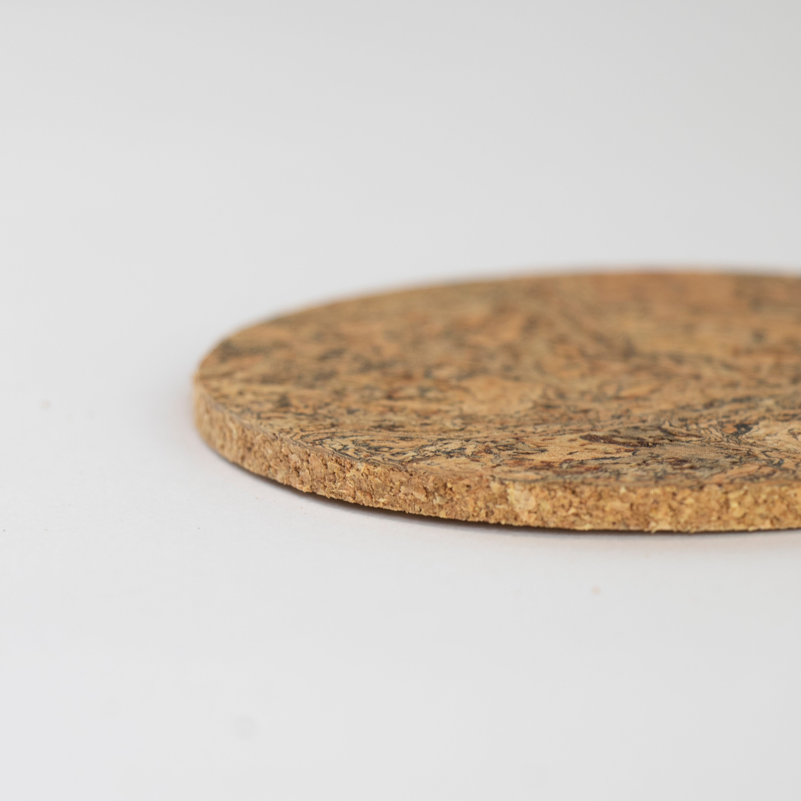 Cork Coaster Set | Round | Ice Grey