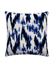 Ikat Wool & Cashmere Knitted Cushion Electric Blue