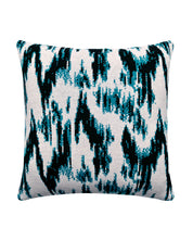 Ikat Wool & Cashmere Knitted Cushion Turquoise