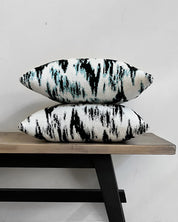 Ikat Wool & Cashmere Knitted Cushion Turquoise