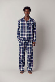 JIM JAM Mens Organic Cotton Pyjama Set - Dark Navy