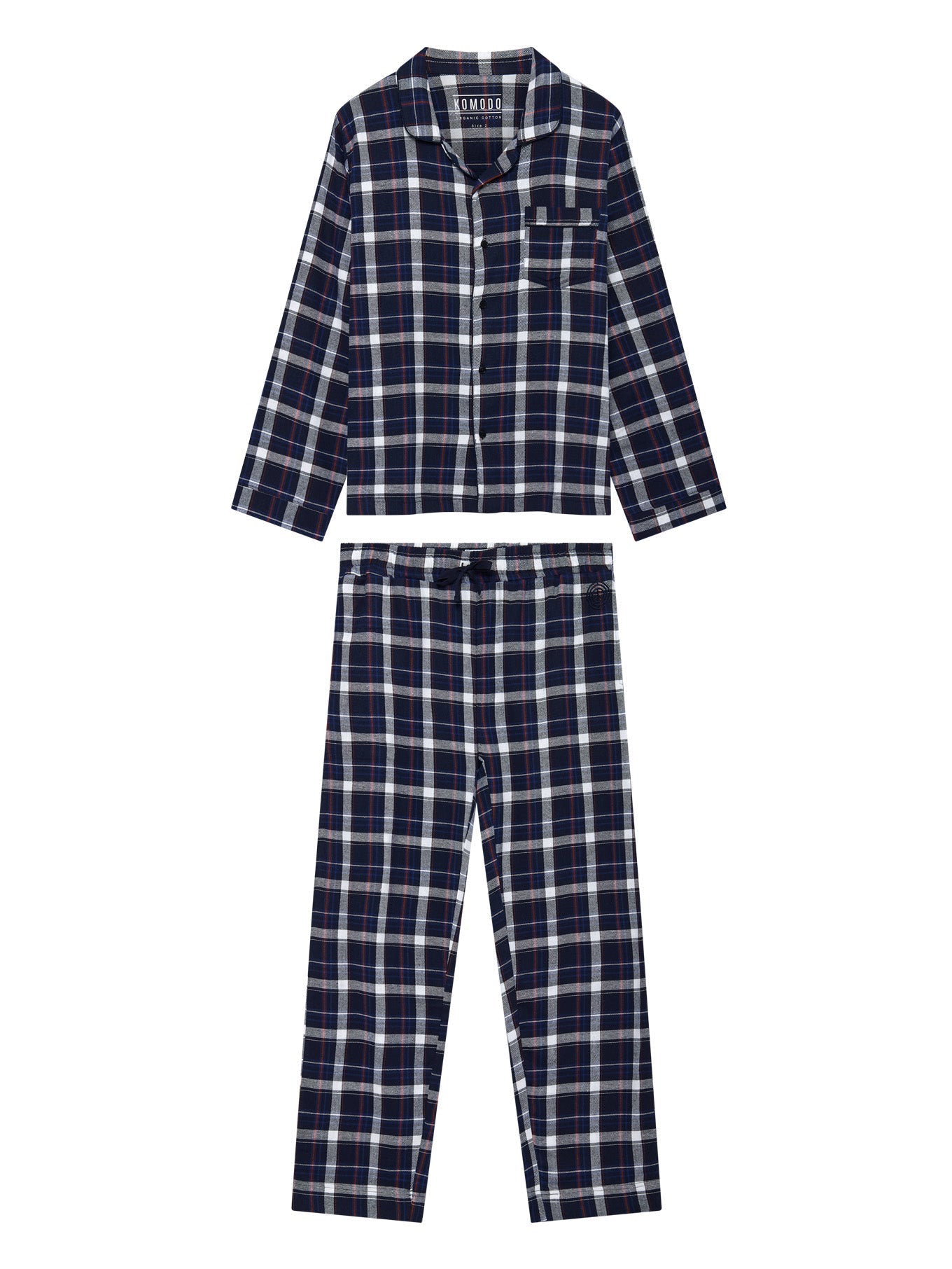 JIM JAM Mens Organic Cotton Pyjama Set - Dark Navy