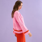 Judith Pointelle Stitch v Neck Jumper - Pink