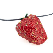 Jumbo Strawberry Necklace On The Cord