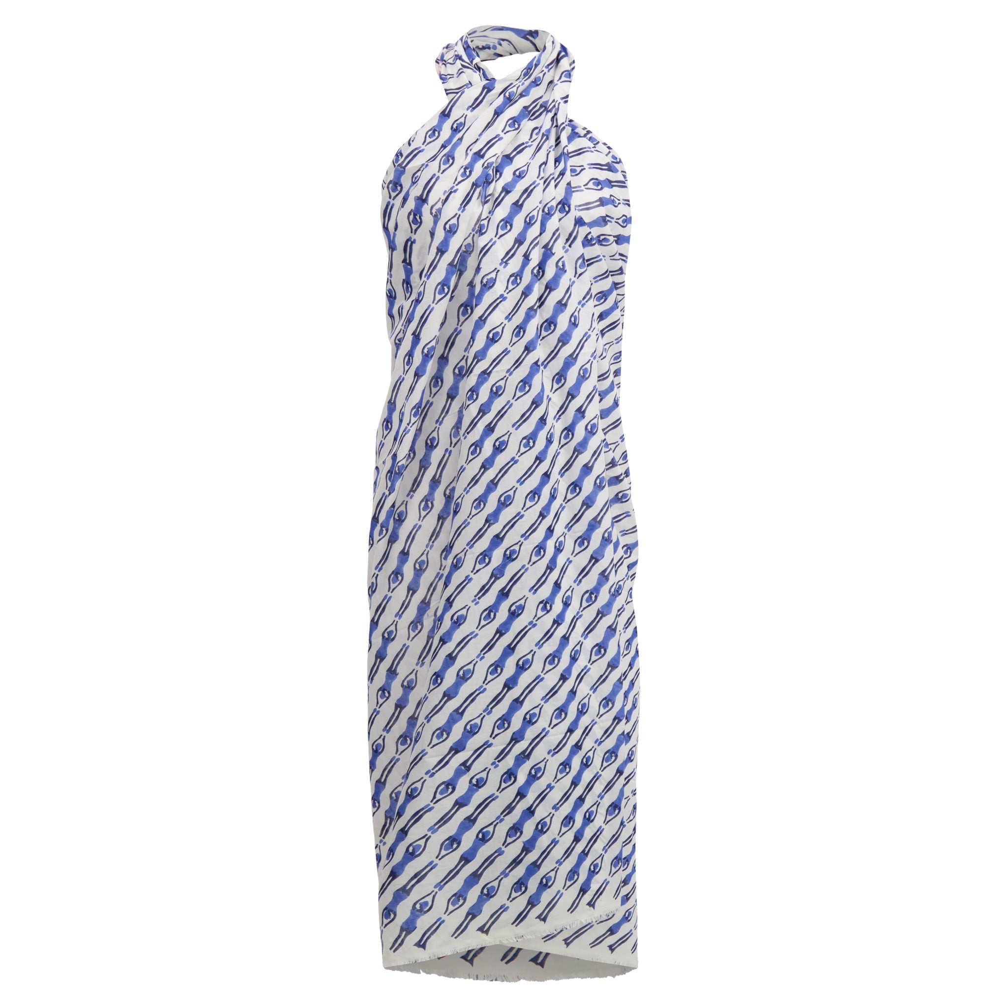 Anni Sarong with Tassels in Swimmers Print