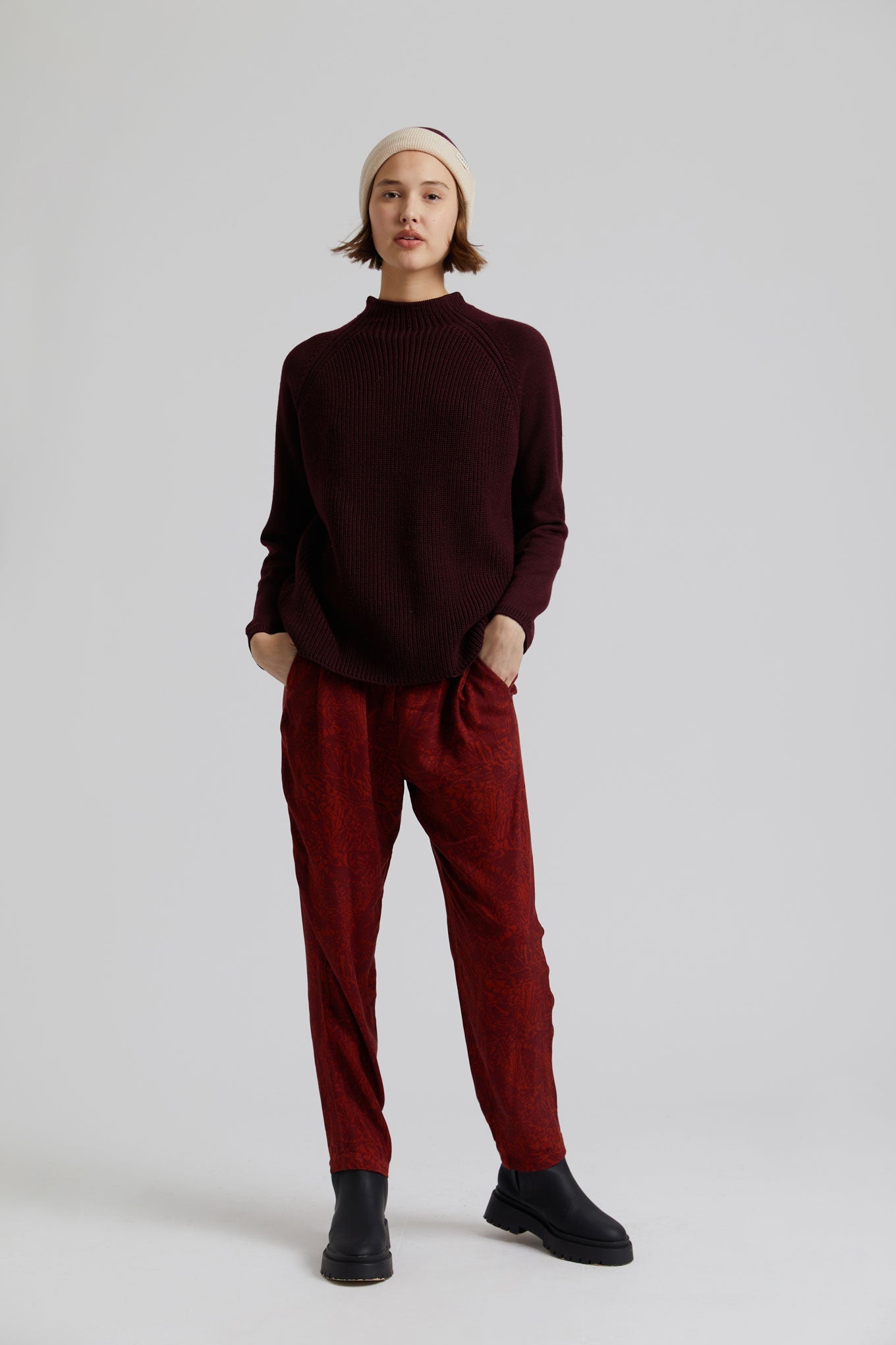 KATTY - Fine Merino Wool Jumper Walnut Brown