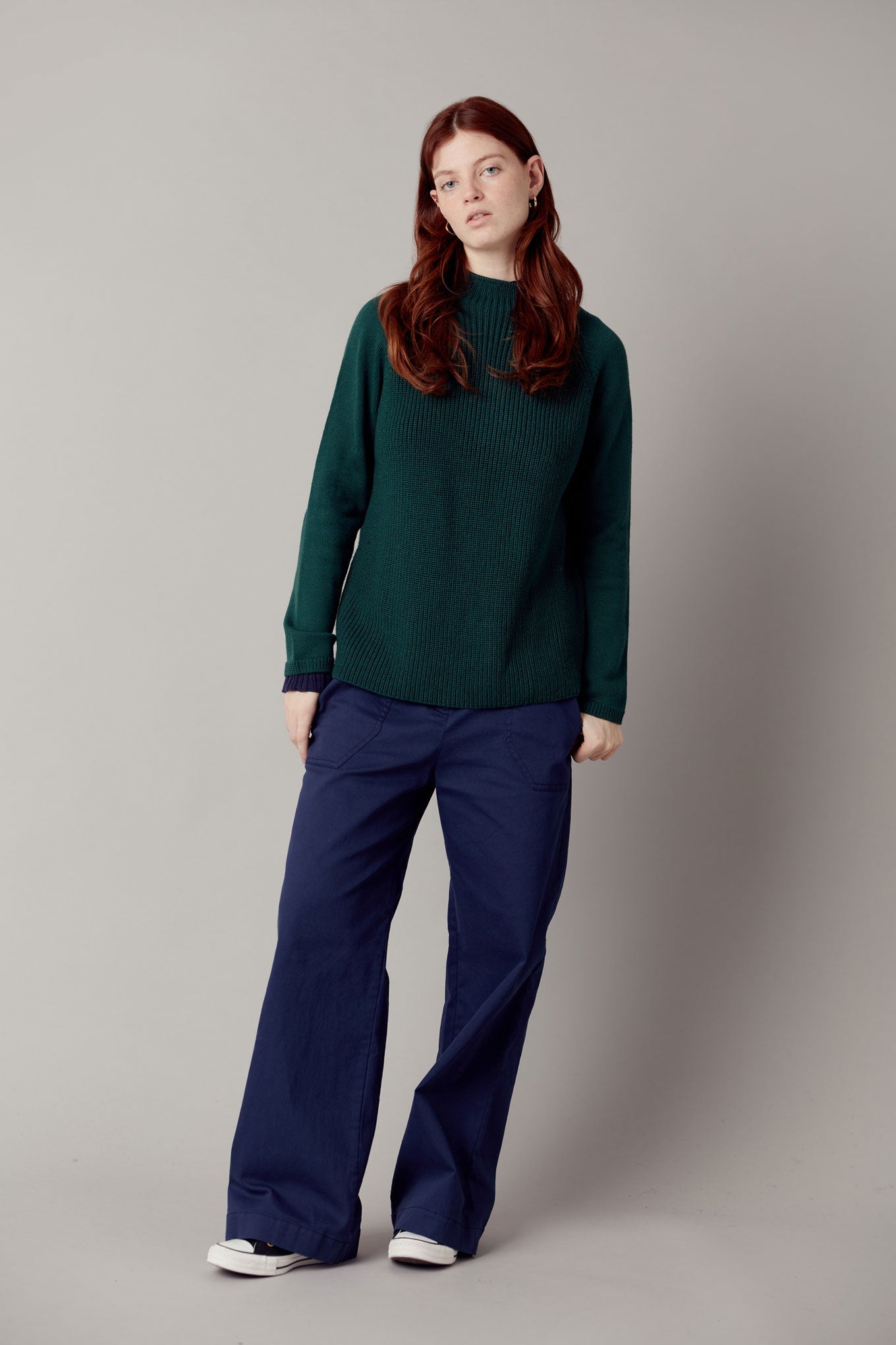 KATTY - Fine Merino Wool Jumper Ivy Green