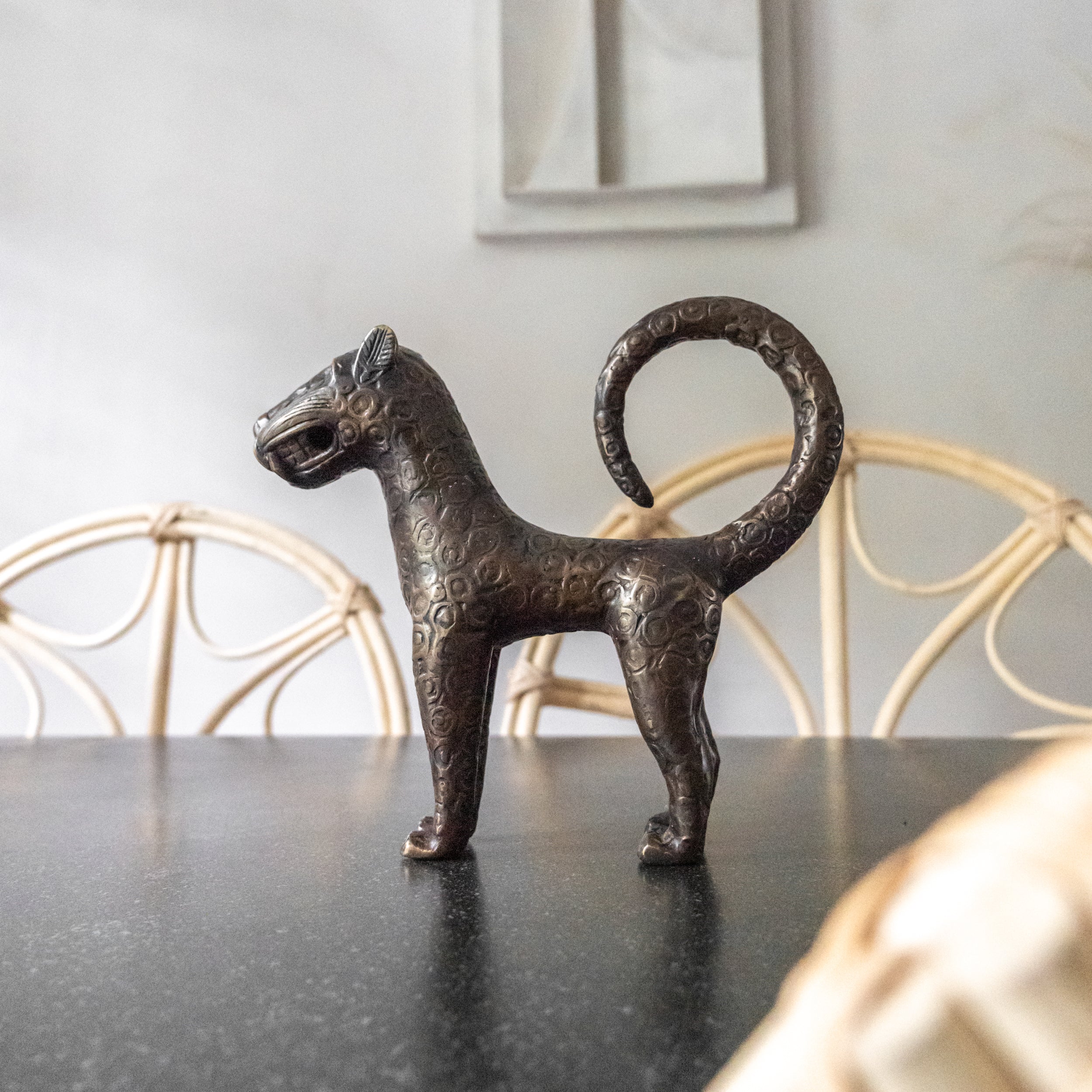 Bronze African Benin Leopard