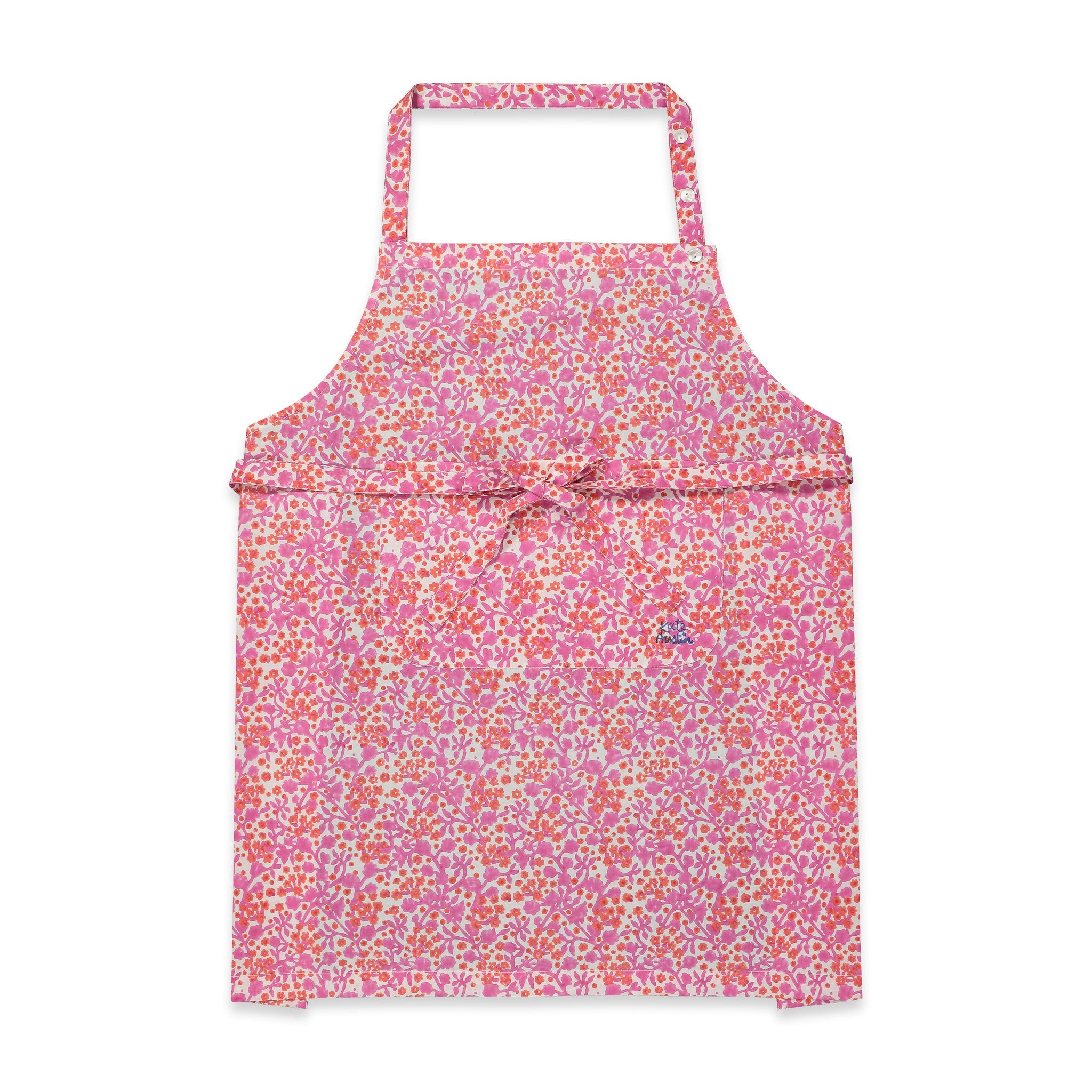 Apron with Front Pocket in Pink Melody