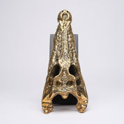 Medium Saltwater Crocodile Skull in Polished Bronze