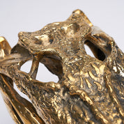 Medium Saltwater Crocodile Skull in Polished Bronze